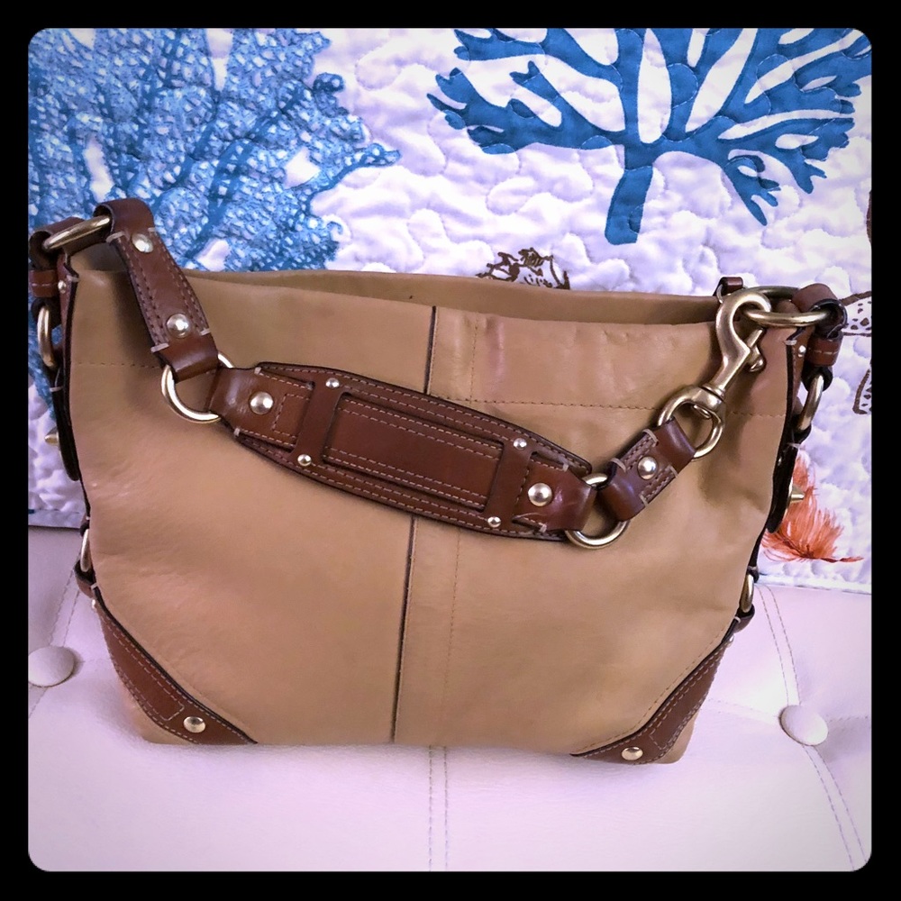 Coach all leather medium sized hobo.